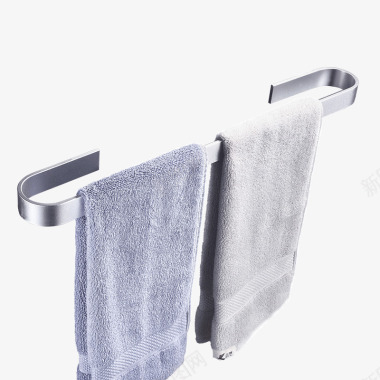 太空铝卫生间浴巾架毛巾架单杆浴室毛巾杆免打孔毛巾圈图标
