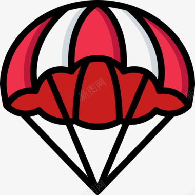 运动会徽跳伞夏季运动会3线性颜色图标