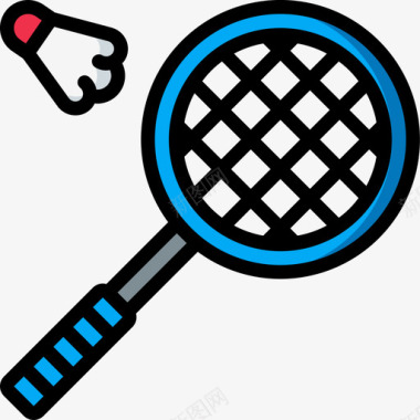 运动会图标羽毛球夏季运动会3线颜色图标