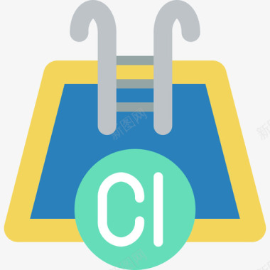 游泳池图标游泳池卫生设施3公寓图标