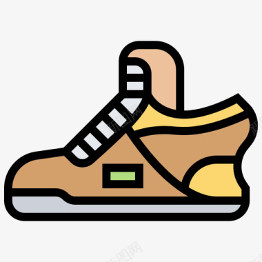 运动鞋网球元素1线性颜色图标