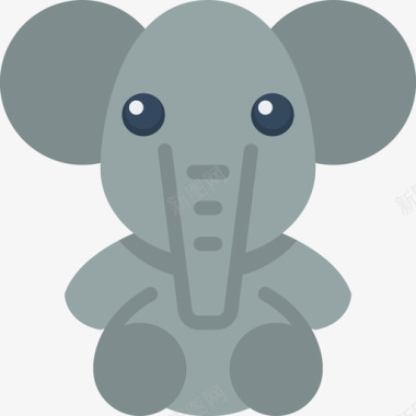 大象柔软的玩具扁平的图标
