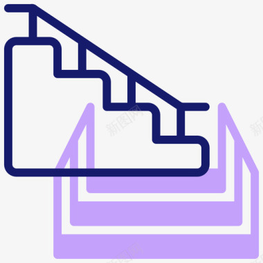校园楼梯楼梯室内设计32线性颜色图标