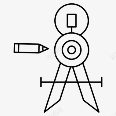 绘图矢量罗盘绘图指南针笔图标