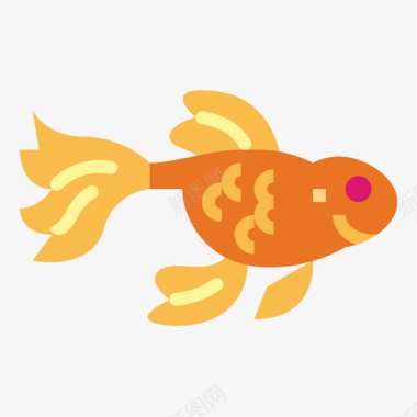 金鱼宠物61扁平图标