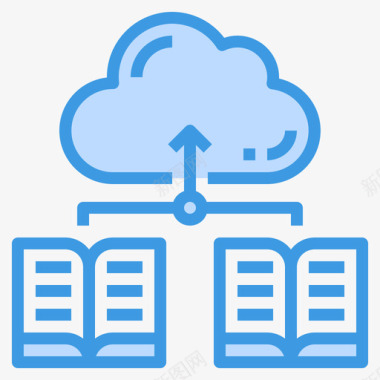 蓝色教育画册云存储在线教育37蓝色图标