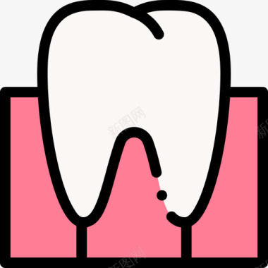 牙齿病毒牙齿牙科护理43线性颜色图标