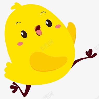 矢量母鸡和小鸡吆鸡吉祥物图标