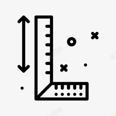 木工钉测量木工14线性图标