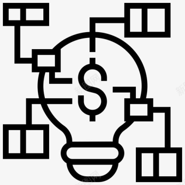 区块链技术区块链无现金社会16线性图标