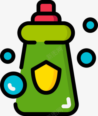 回收利用瓶瓶卫生1线性颜色图标
