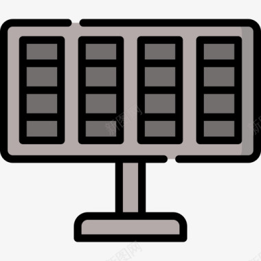 太阳能板矢量太阳能板制造47线性颜色图标