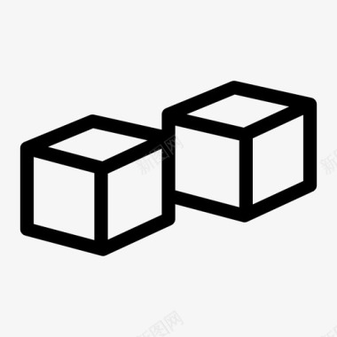 立方体方块建筑图标