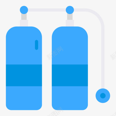 氧气气泡氧气罐46号水手扁平图标