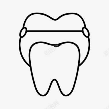 牙齿正畸牙齿和牙冠牙齿护理牙科图标