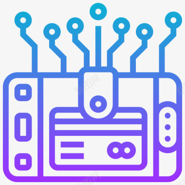 欺骗社会数字钱包无现金社会12梯度图标