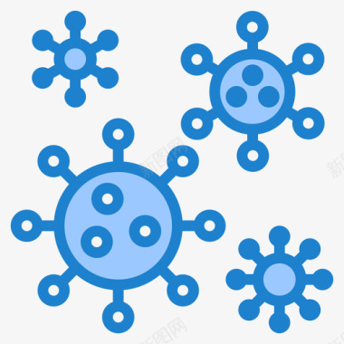 蓝色科技背景冠状病毒冠状病毒100蓝色图标