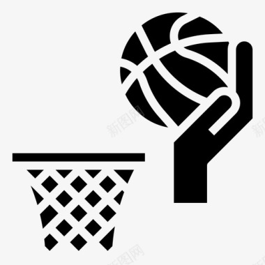 篮球篮球运动运动和比赛图标