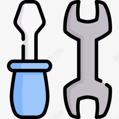 修理工具修理工具制造44线颜色图标