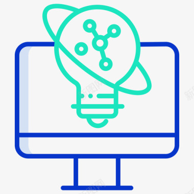 矢量坐标标识显示器在线教育42轮廓颜色图标