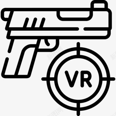 射击游戏虚拟现实113线性图标