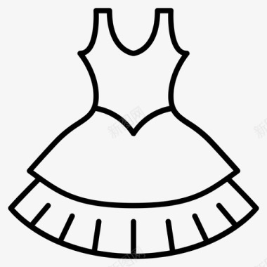 太阳裙礼服时尚女性图标