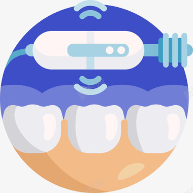 牙齿纠正牙齿清洁牙齿护理45扁平图标