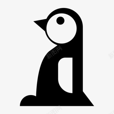 雪地企鹅动物鸟类图标