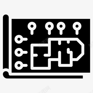 施工结构图纸平面图建筑蓝图图标