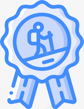 徒步旅行的人奖励徒步旅行10蓝色图标
