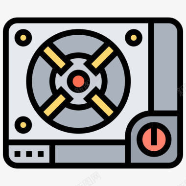 户外运动背包煤气炉背包客16线性颜色图标