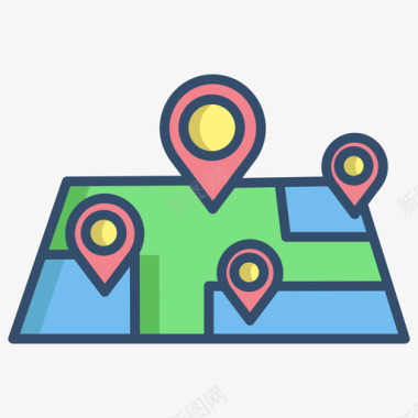 中国线性地图地图病毒159线性颜色图标
