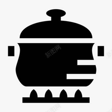 厨师酱汁锅厨师烹饪图标