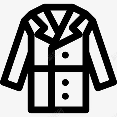大衣大衣时尚48直纹图标