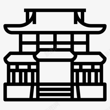 日本民族特色寺庙仪式日本图标