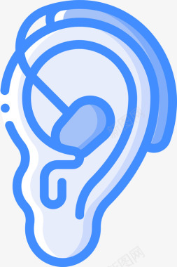 插画卡通助听器退休4蓝色图标