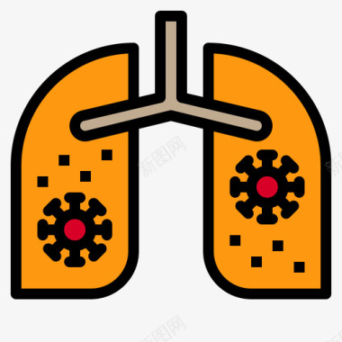 肺肺医疗保健27线性颜色图标