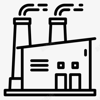 石油油桶发电厂石油工业17线性图标