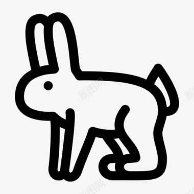 兔子站着警觉动物图标