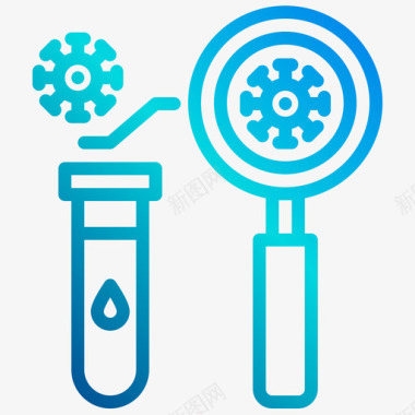 分析矢量图分析122病毒线性梯度图标