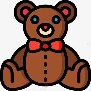 熊熊软玩具4线性颜色图标