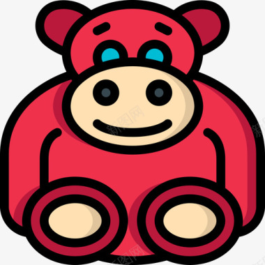玩具熊模板下载熊软玩具4线性颜色图标