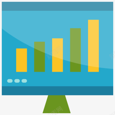 商务金融元素电脑显示器商务金融5平板电脑图标