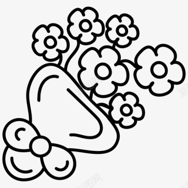 母亲节花花束装饰花图标
