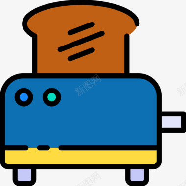 面包烤面包机225号酒店线性颜色图标