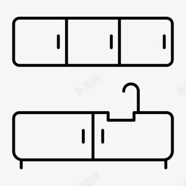 优质橱柜厨房橱柜抽屉图标