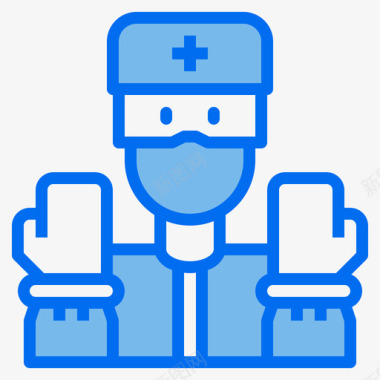 医生医疗保健29蓝色图标