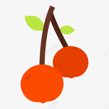 樱桃剪影图标矢量设计樱桃水果和蔬菜9扁平图标