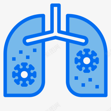 健康医疗肺部医疗保健29蓝色图标