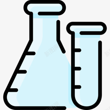 素材82烧瓶病毒传播82线性颜色图标